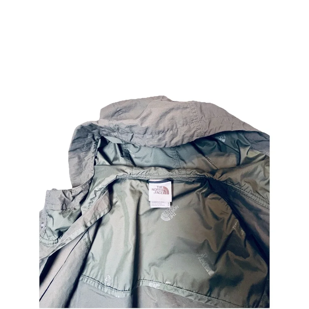 The North Face Women Rainsford Jacket‎ Taupe Green Rain Parka Hooded Med